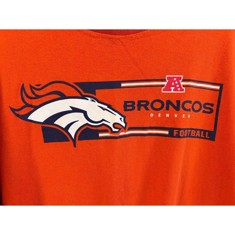 Denver Broncos NFL Team Apparel Men’s XL Orange Graphic T-Shirt Football
